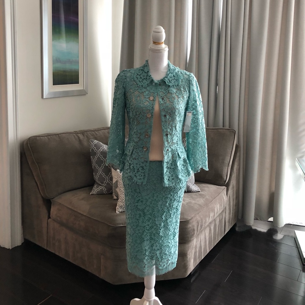 Dolce & Gabbana floral lace skirt suit